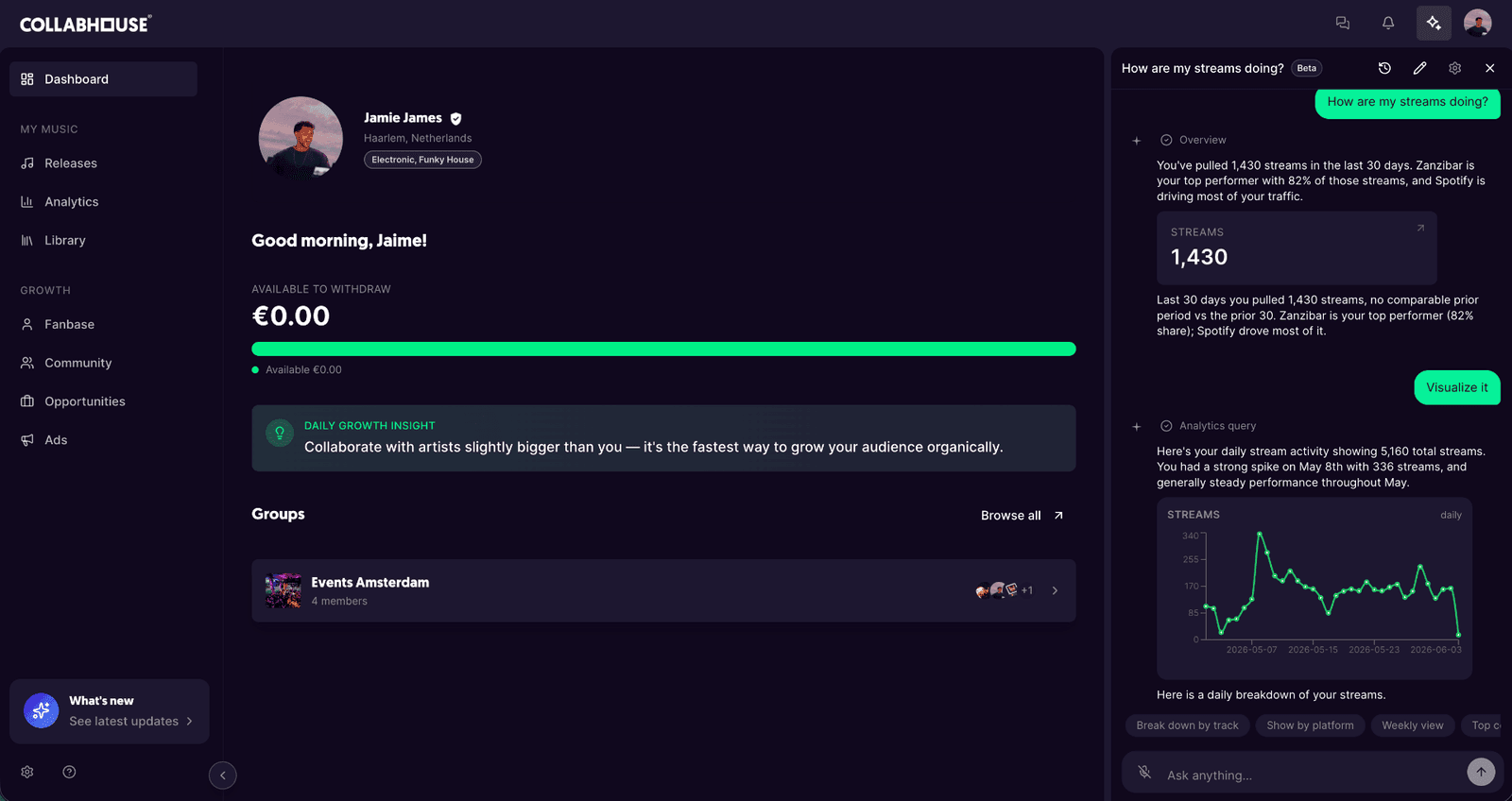 AI Manager chat interface